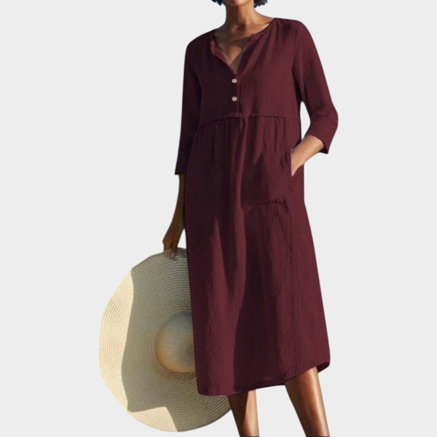 Button Front Shirt Midi Dress