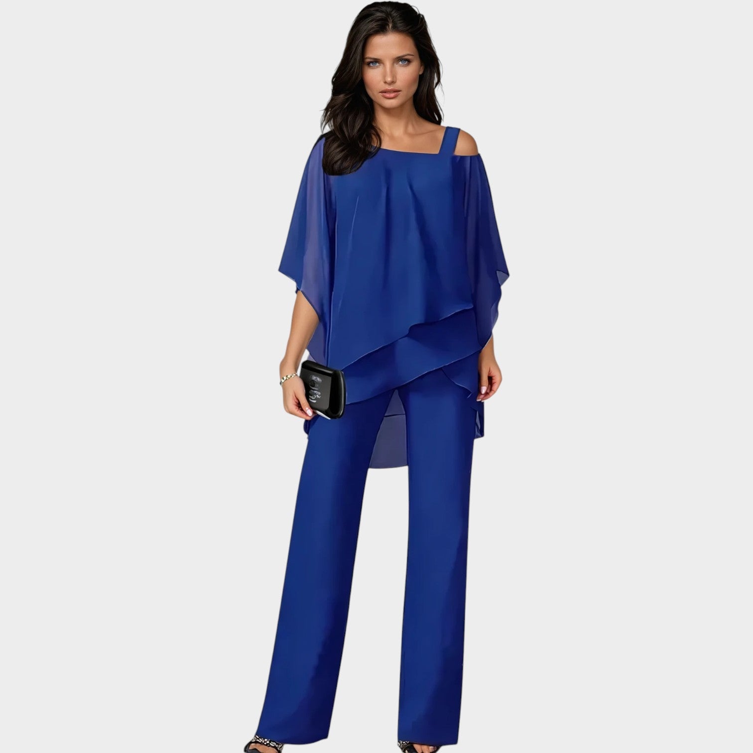 Chiffon Overlay Evening Two Piece Set