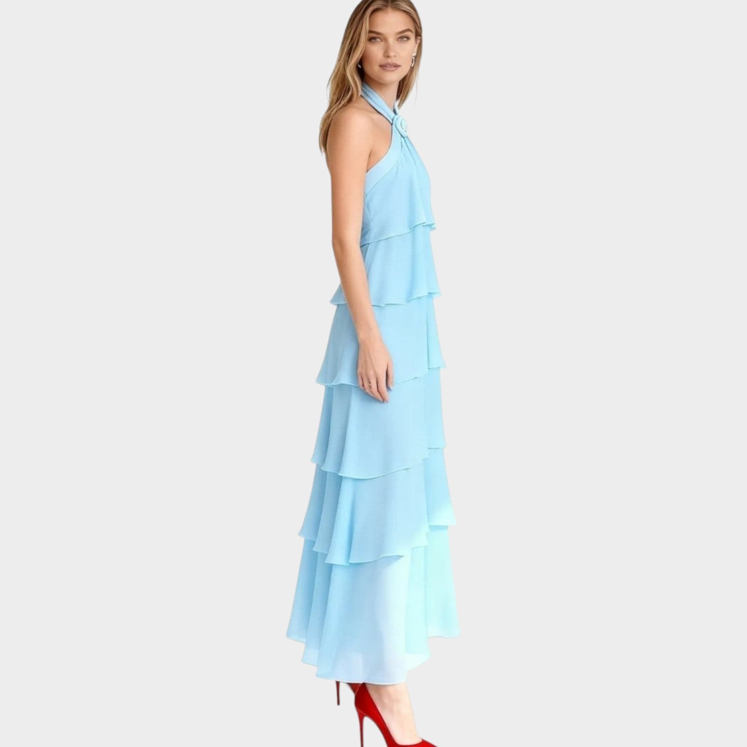 Halter Maxi Wedding Guest Dress