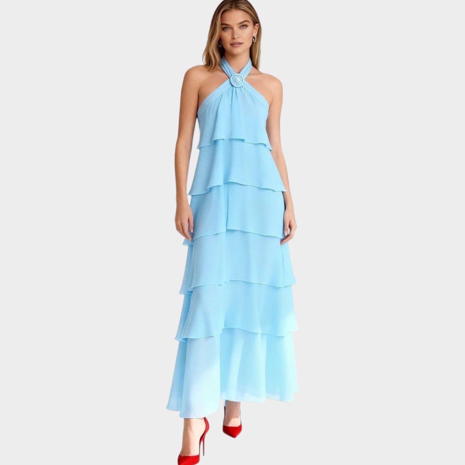 Halter Maxi Wedding Guest Dress
