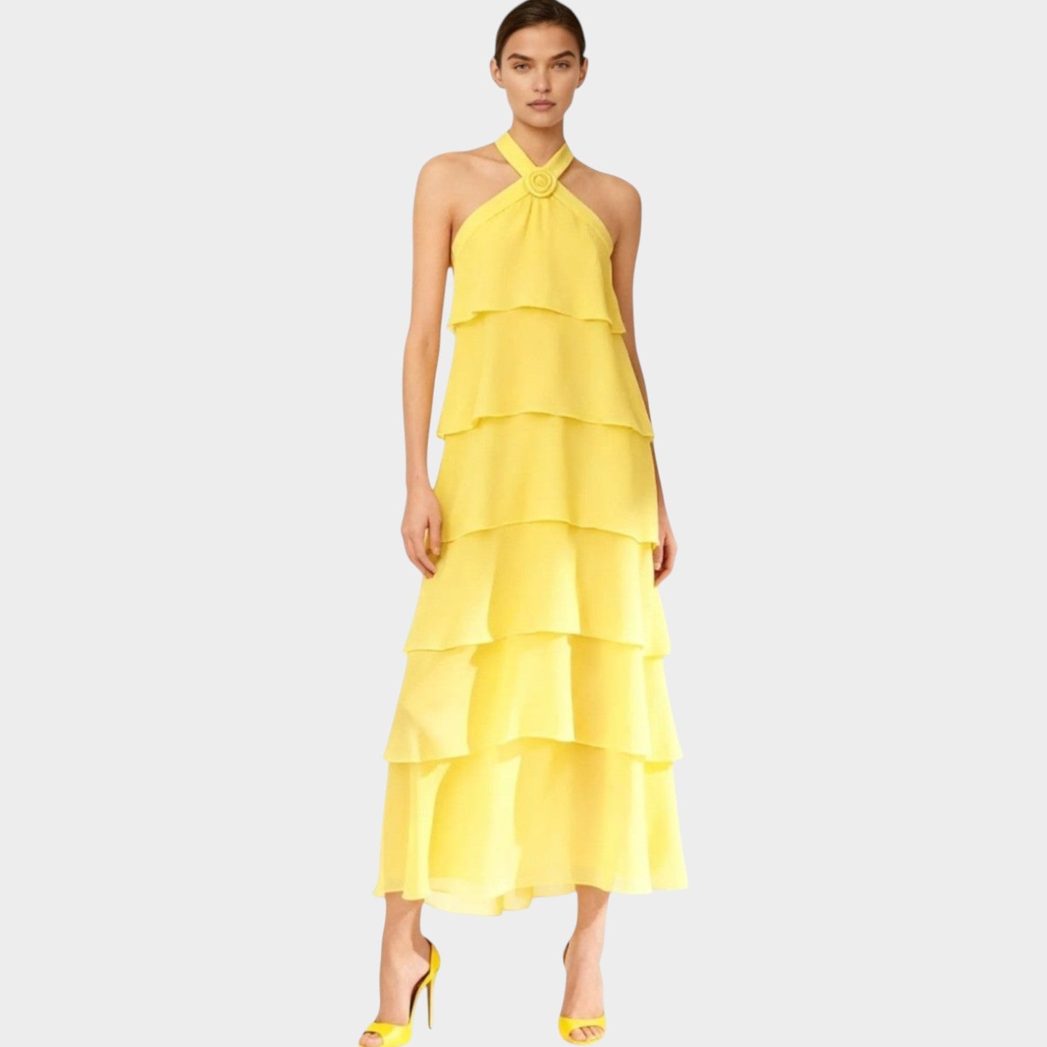 Halter Maxi Wedding Guest Dress