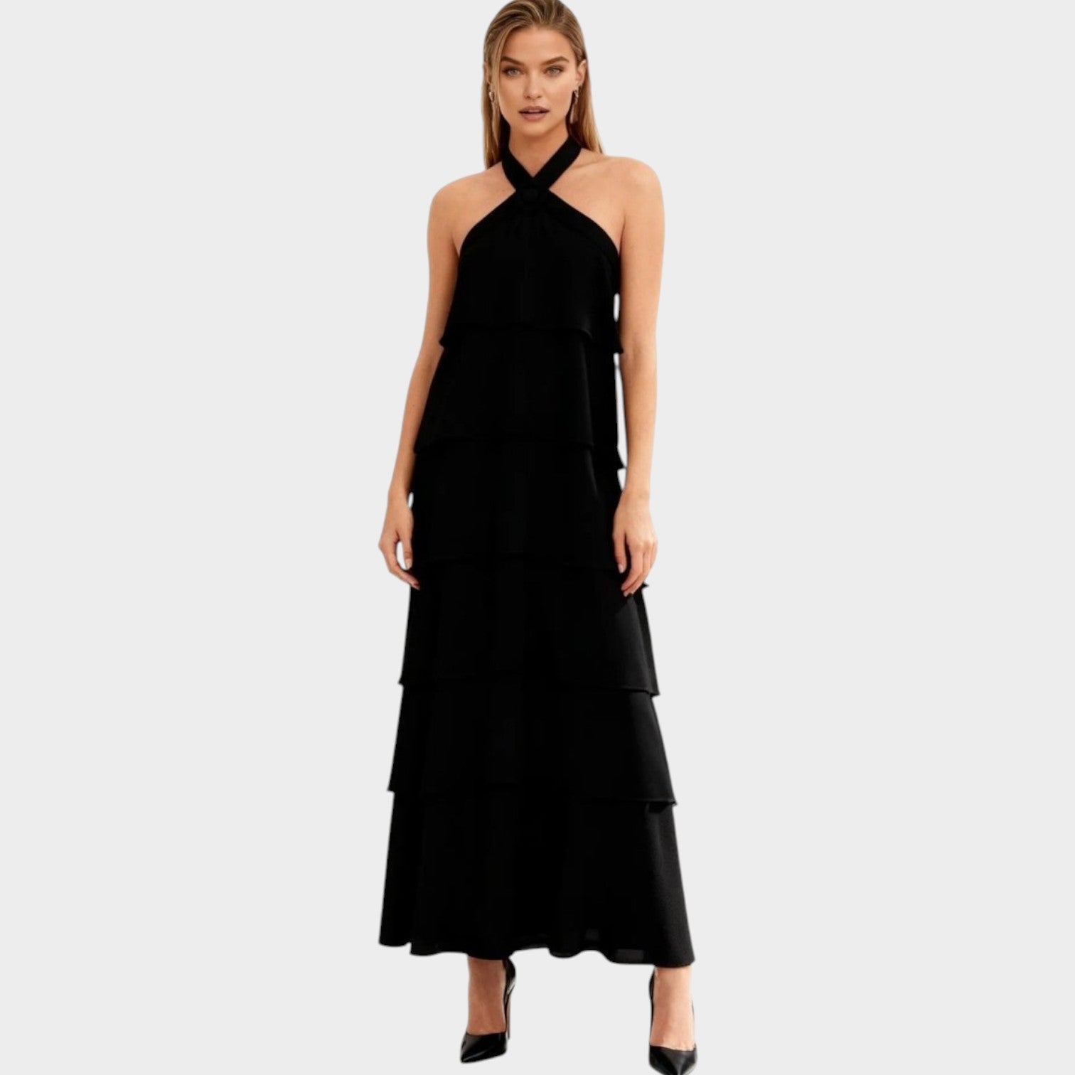 Halter Maxi Wedding Guest Dress