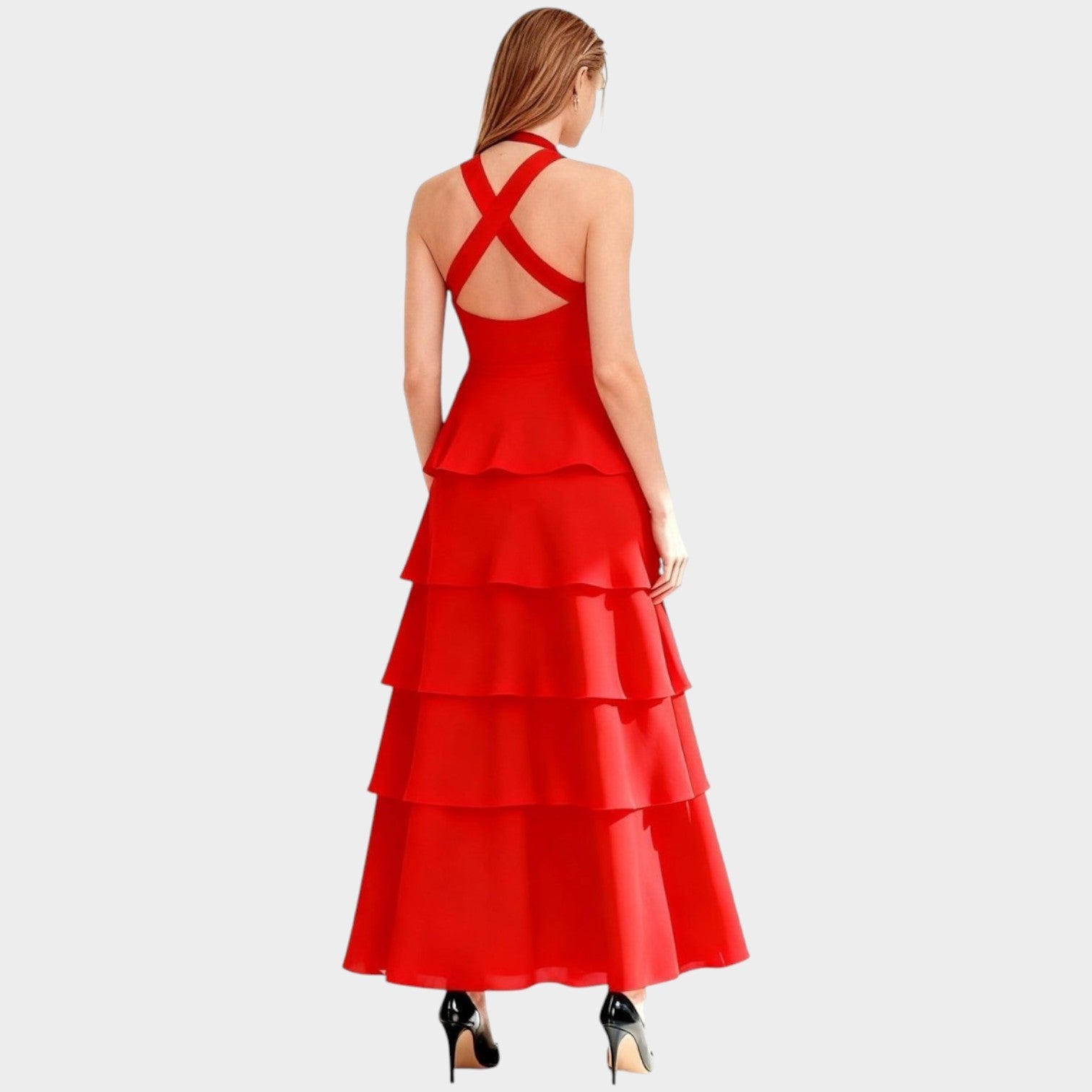 Halter Maxi Wedding Guest Dress