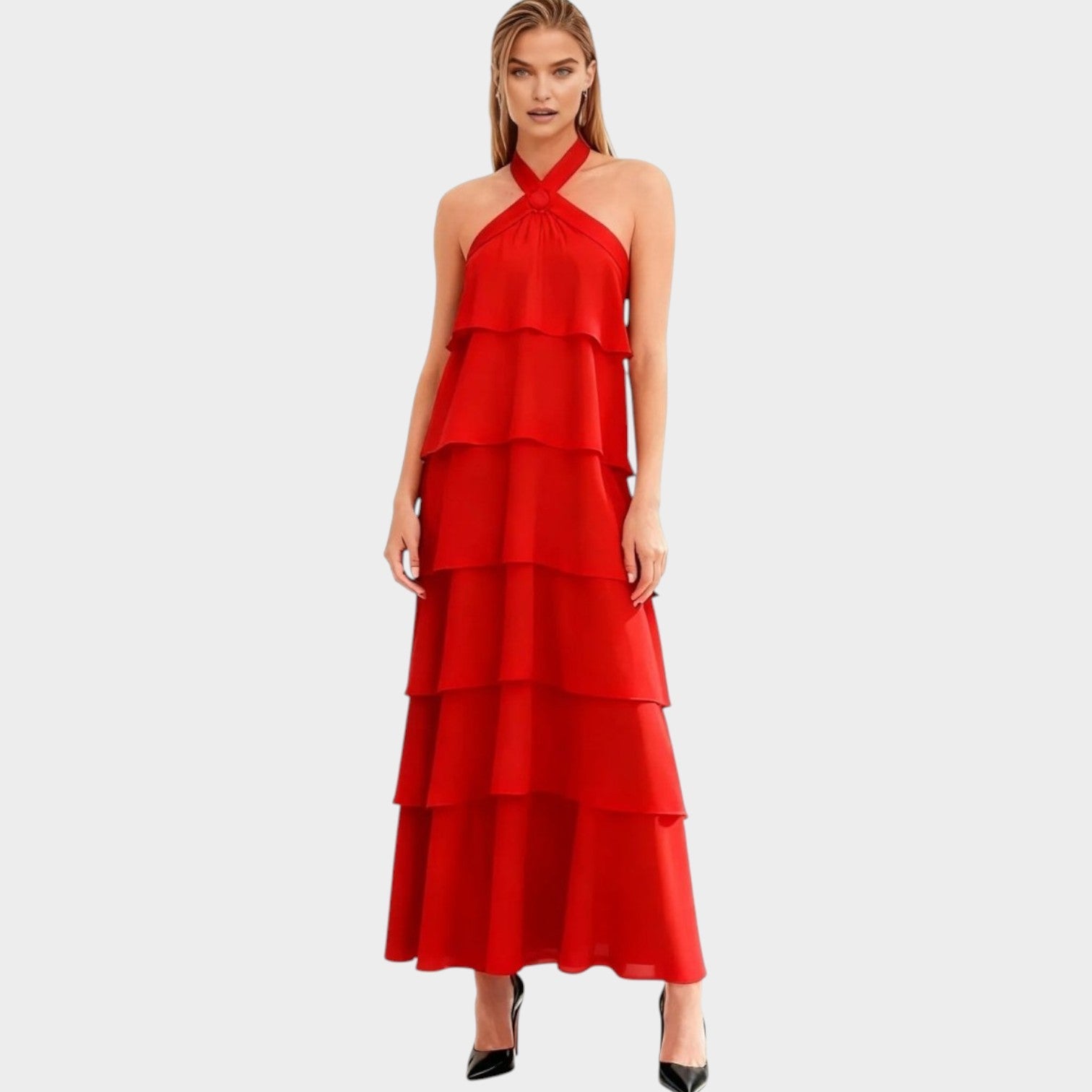 Halter Maxi Wedding Guest Dress