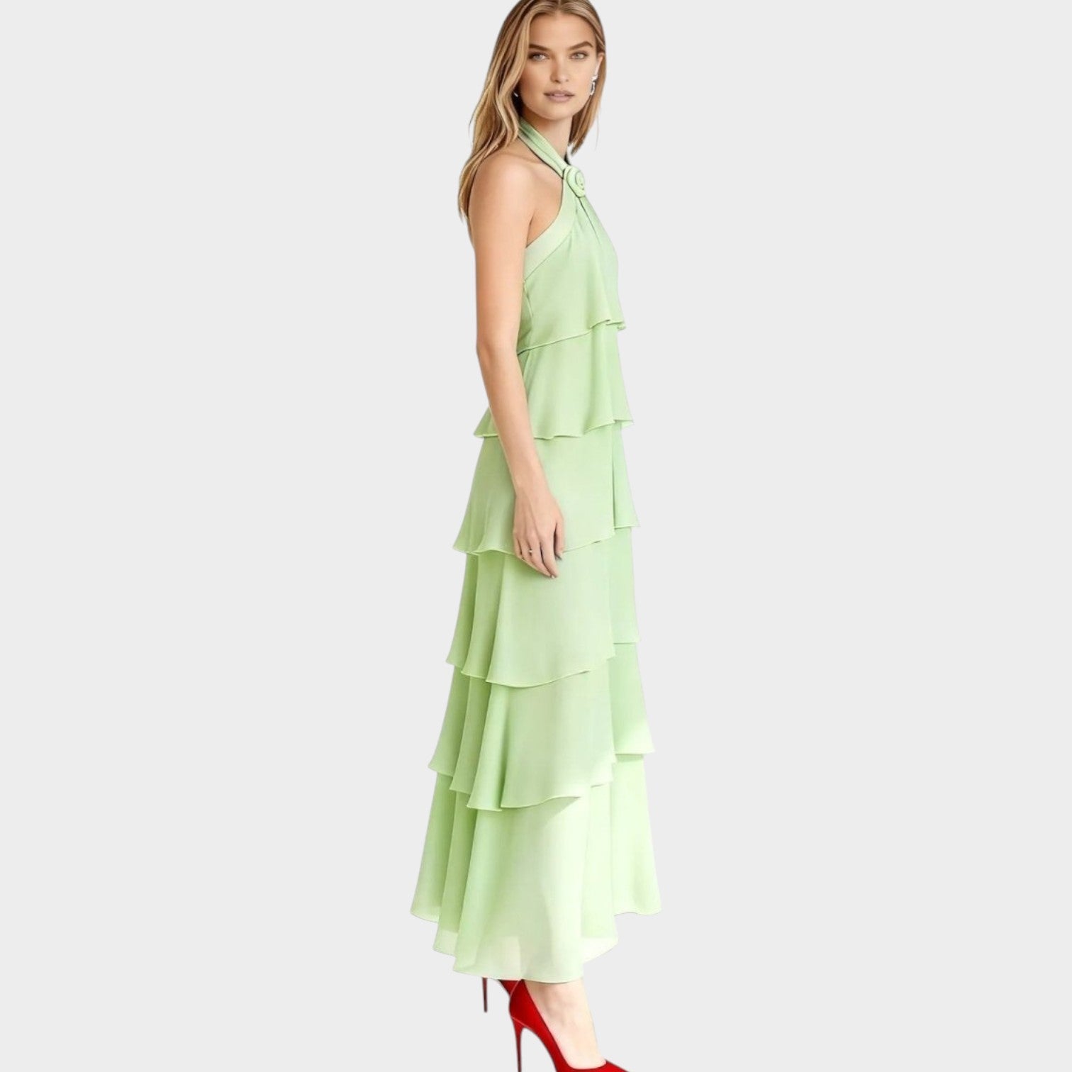 Halter Maxi Wedding Guest Dress