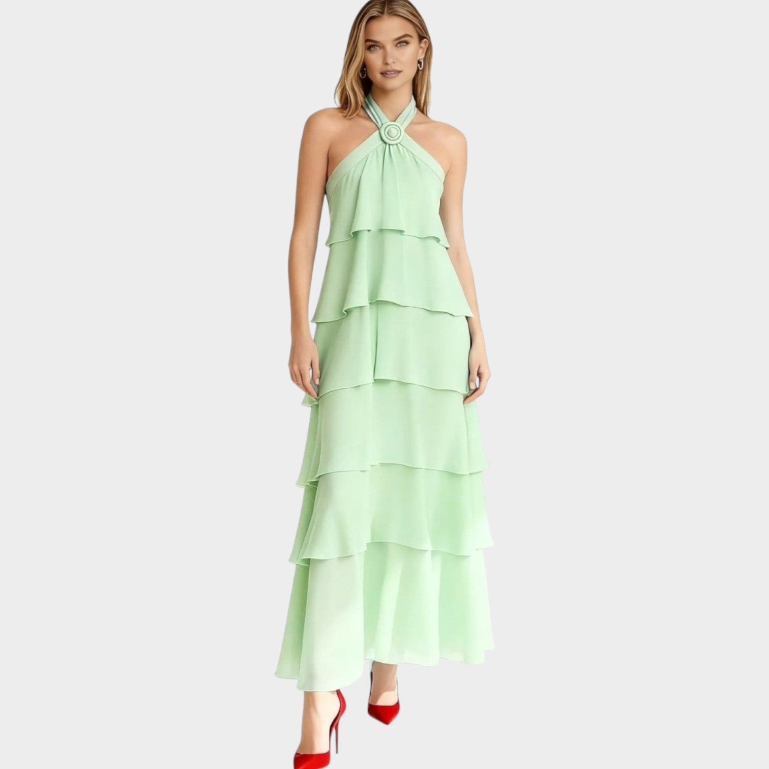 Halter Maxi Wedding Guest Dress