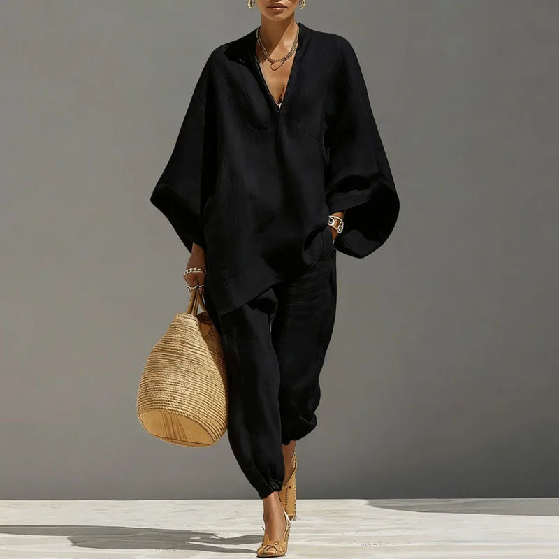 Lavinia | Women's Coordinated Batwing Wide Leg Ensemble