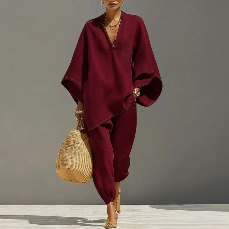 Lavinia | Women's Coordinated Batwing Wide Leg Ensemble