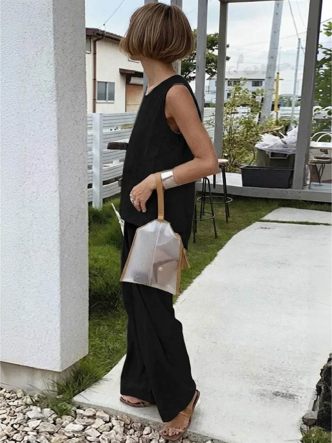 Olivia | Women's Sleeveless Tank and Wide-Leg Pant Set