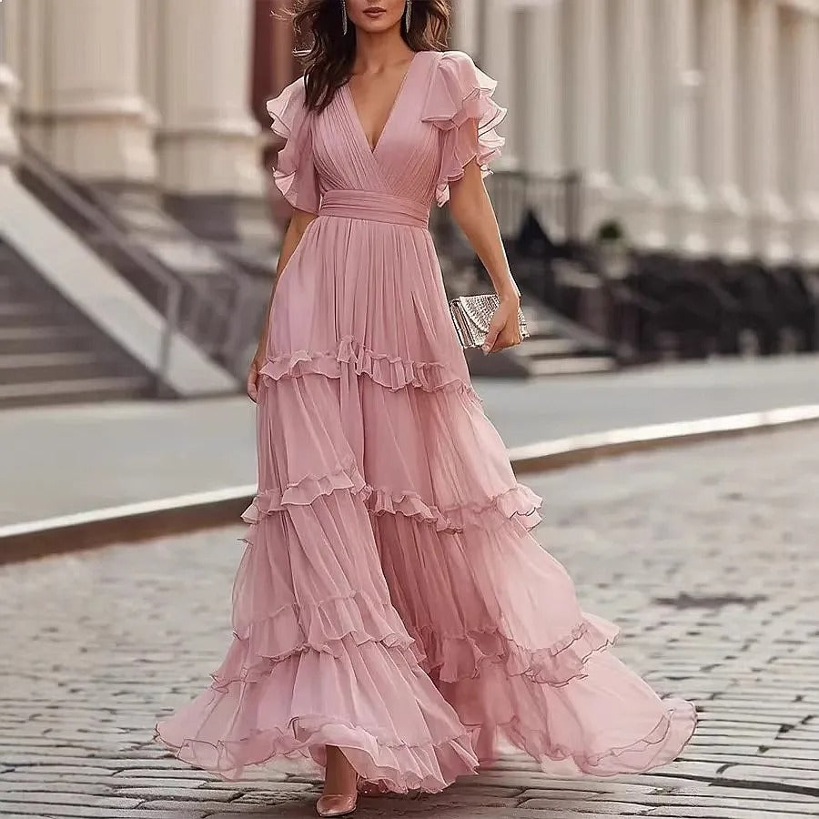 Romantic Ruffle Tier Maxi Dress