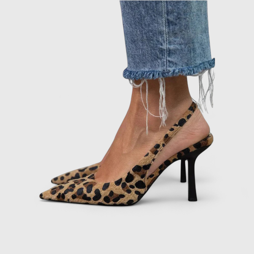 Marcella | Women's Stiletto Heels with Leopard Print Slingback