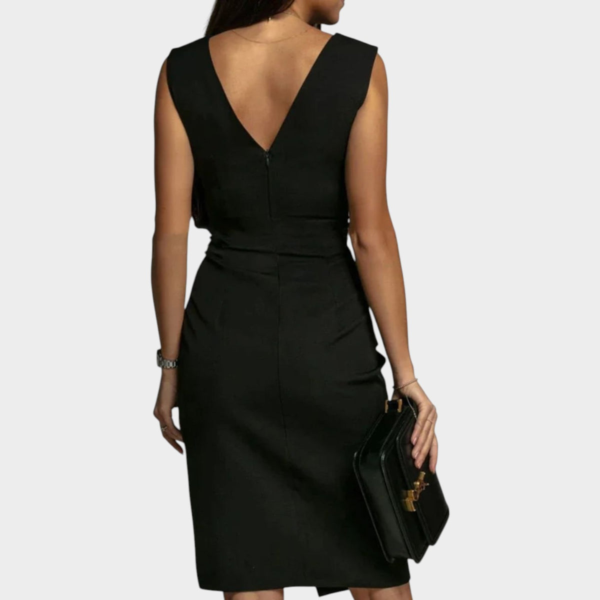 Women's V Neck Midi Cocktail Dress