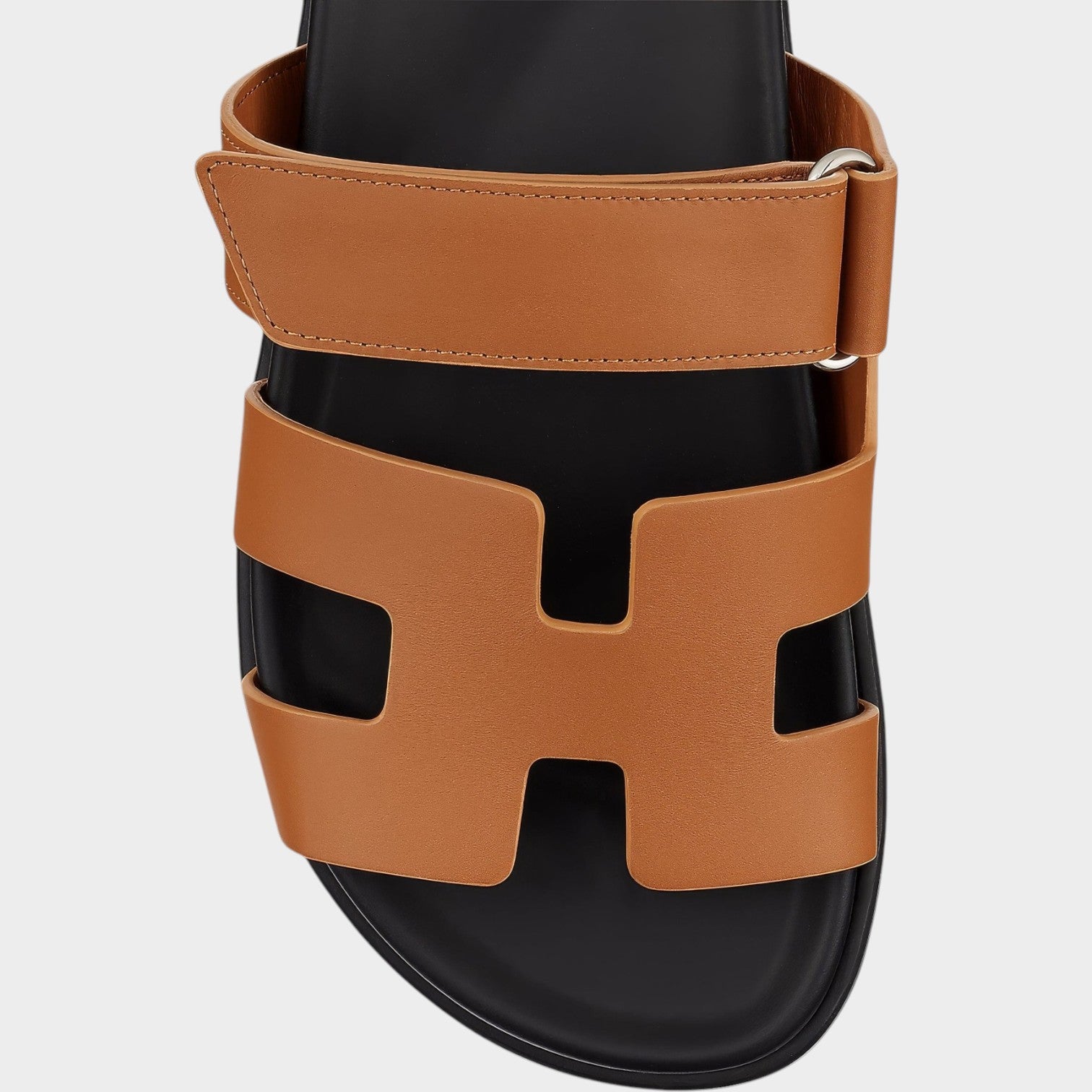 Comfort Leather Slide Sandals with Adjustable Strap