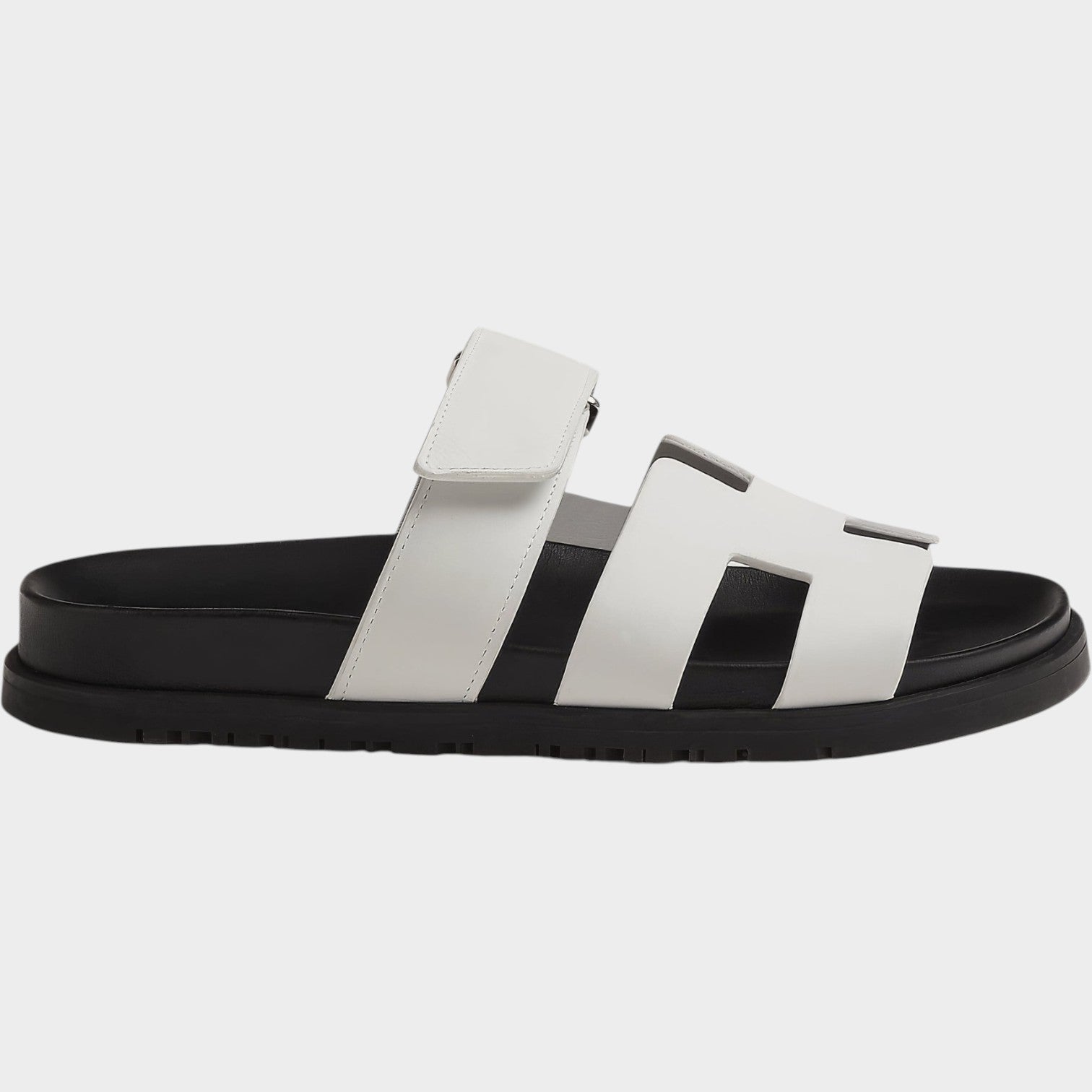 Comfort Leather Slide Sandals with Adjustable Strap