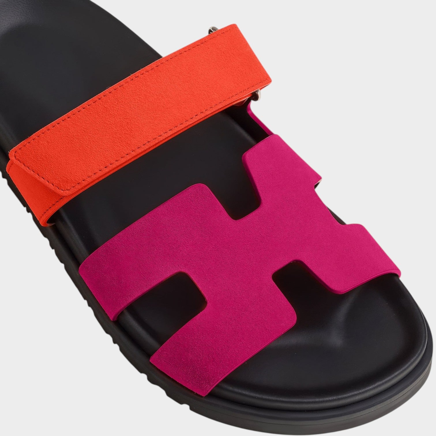 Comfort Leather Slide Sandals with Adjustable Strap