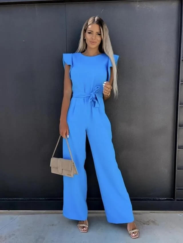 Miriam | Women's Wide Leg Jumpsuit with Flutter Sleeves