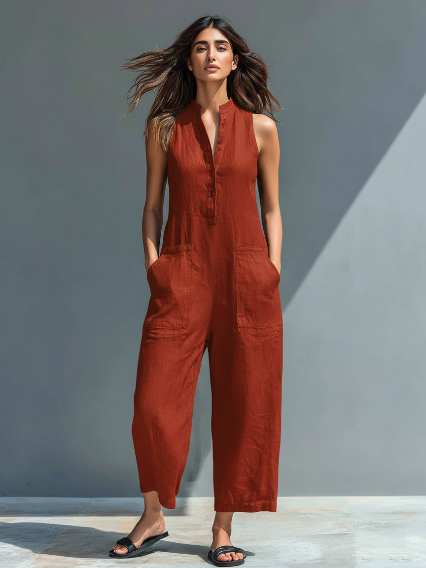 Naomi | Women's Sleeveless Wide-Leg Jumpsuit
