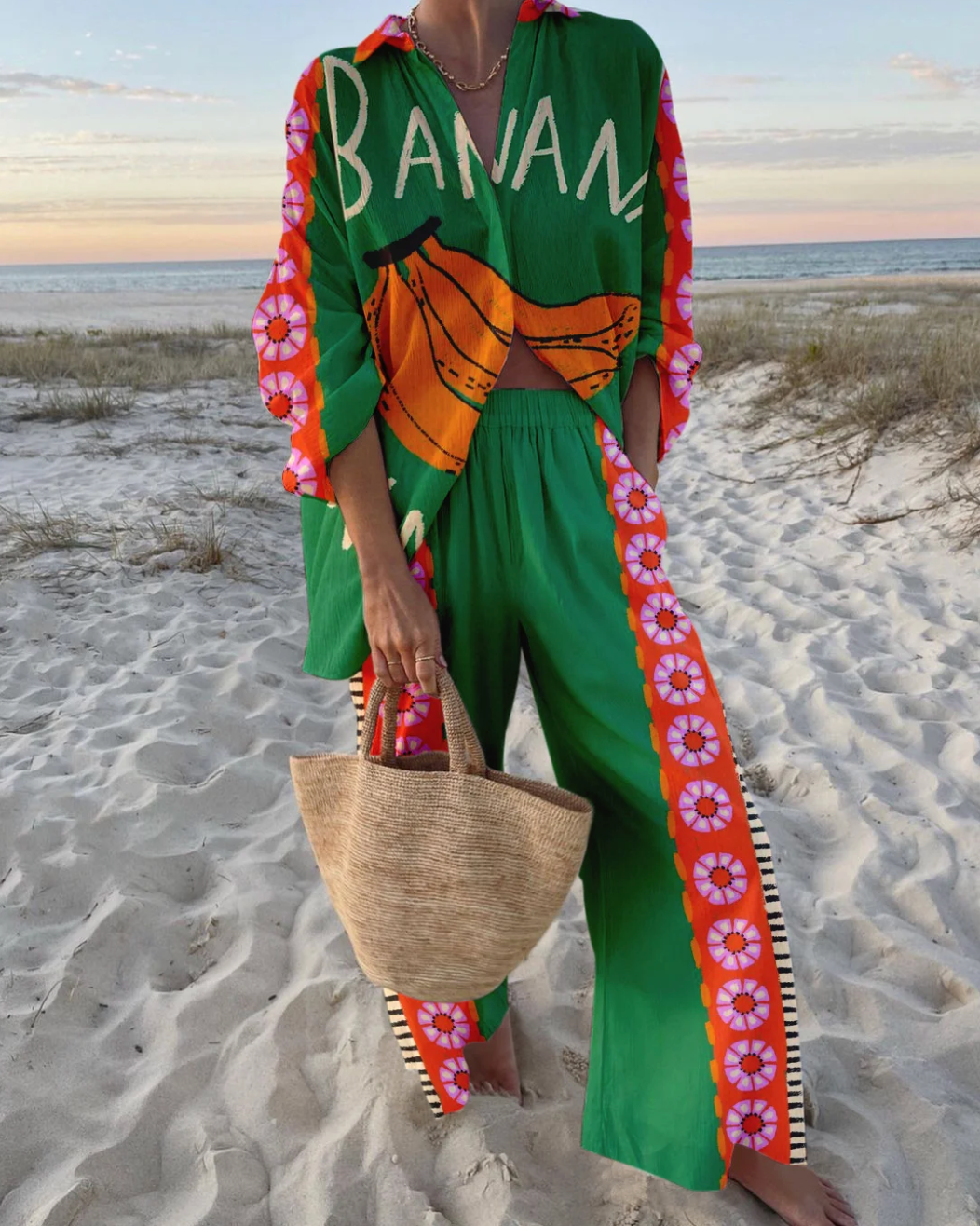 Noelle | Women's Long Sleeve Printed Two-Piece Set