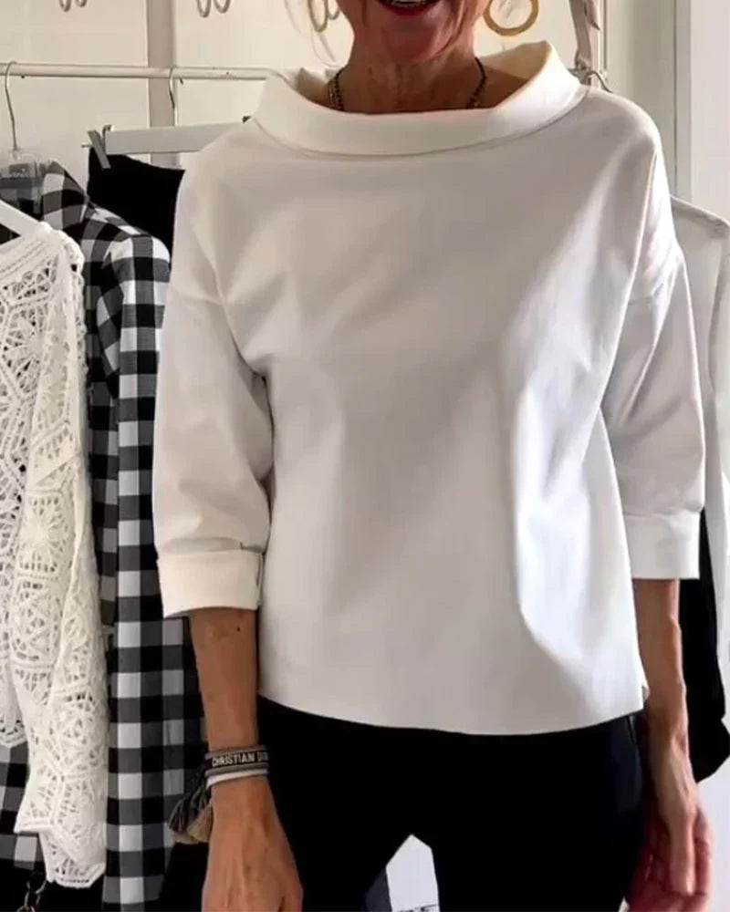 Maya | Women's Casual Top with Bateau Neck and 3/4 Sleeves