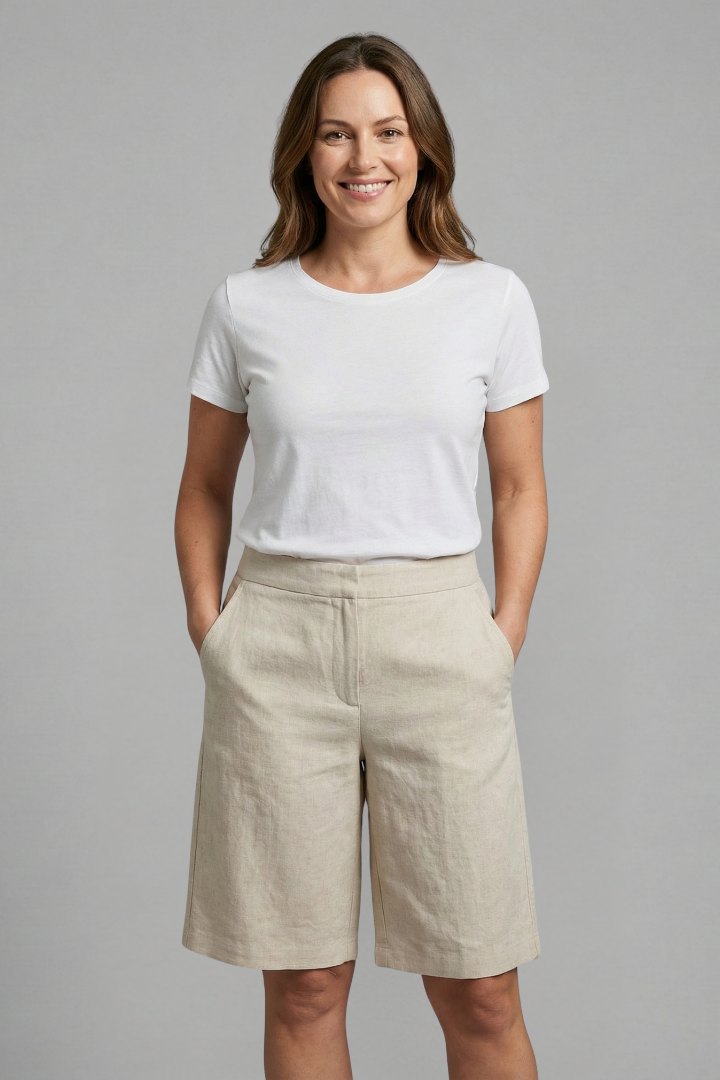 Octavia | Women's Knee-Length High-Waisted Shorts