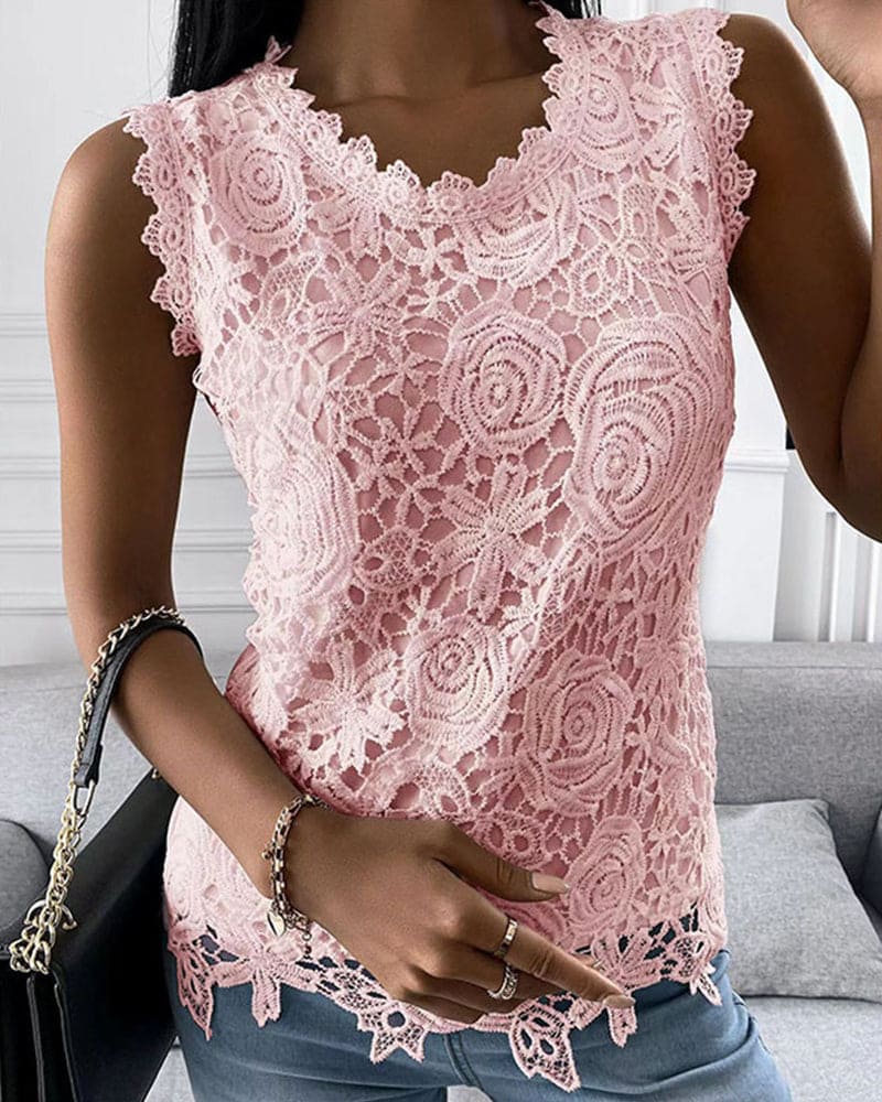 Octavia | Women's Lace Sleeveless Blouse