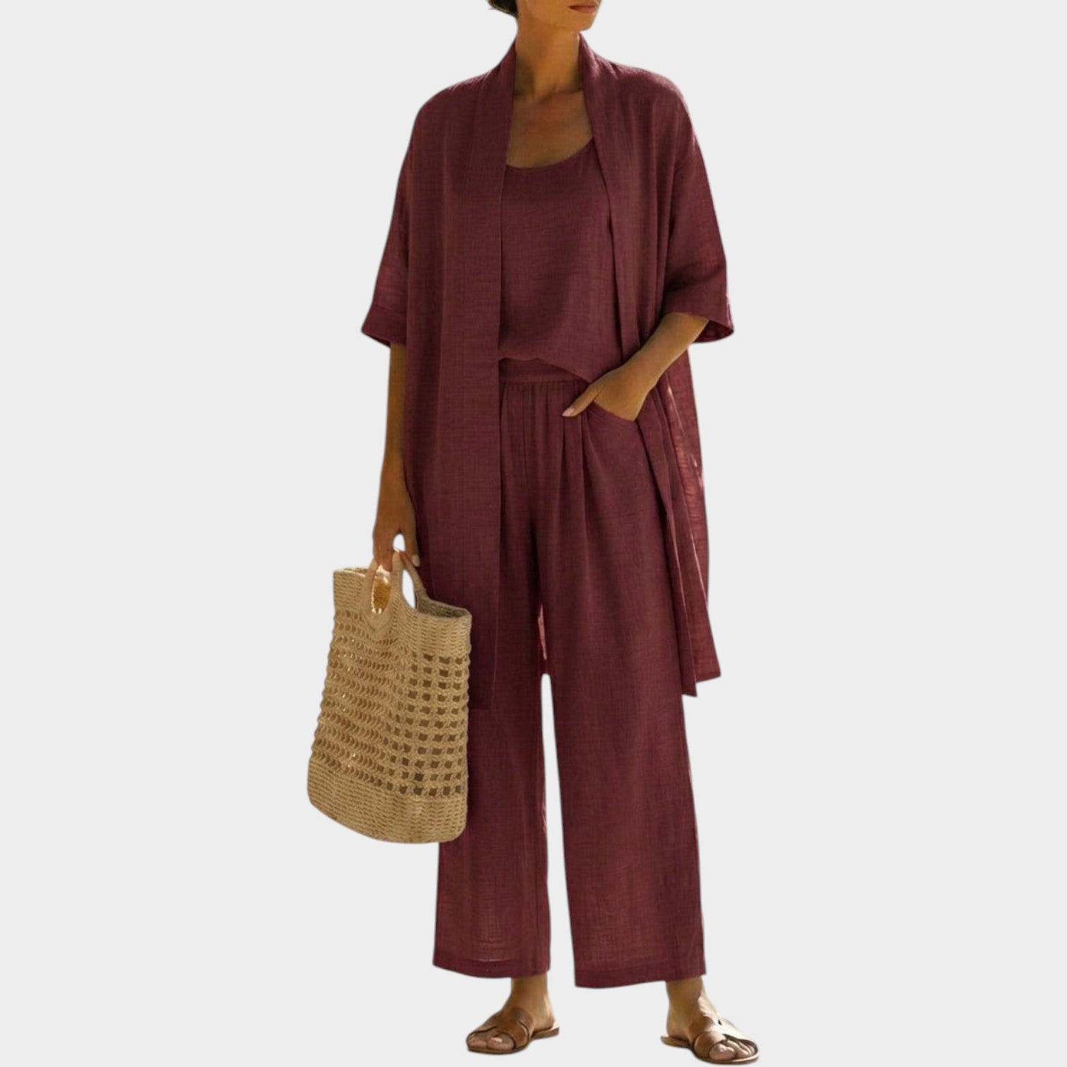 Casual Linen Three Piece Matching Set