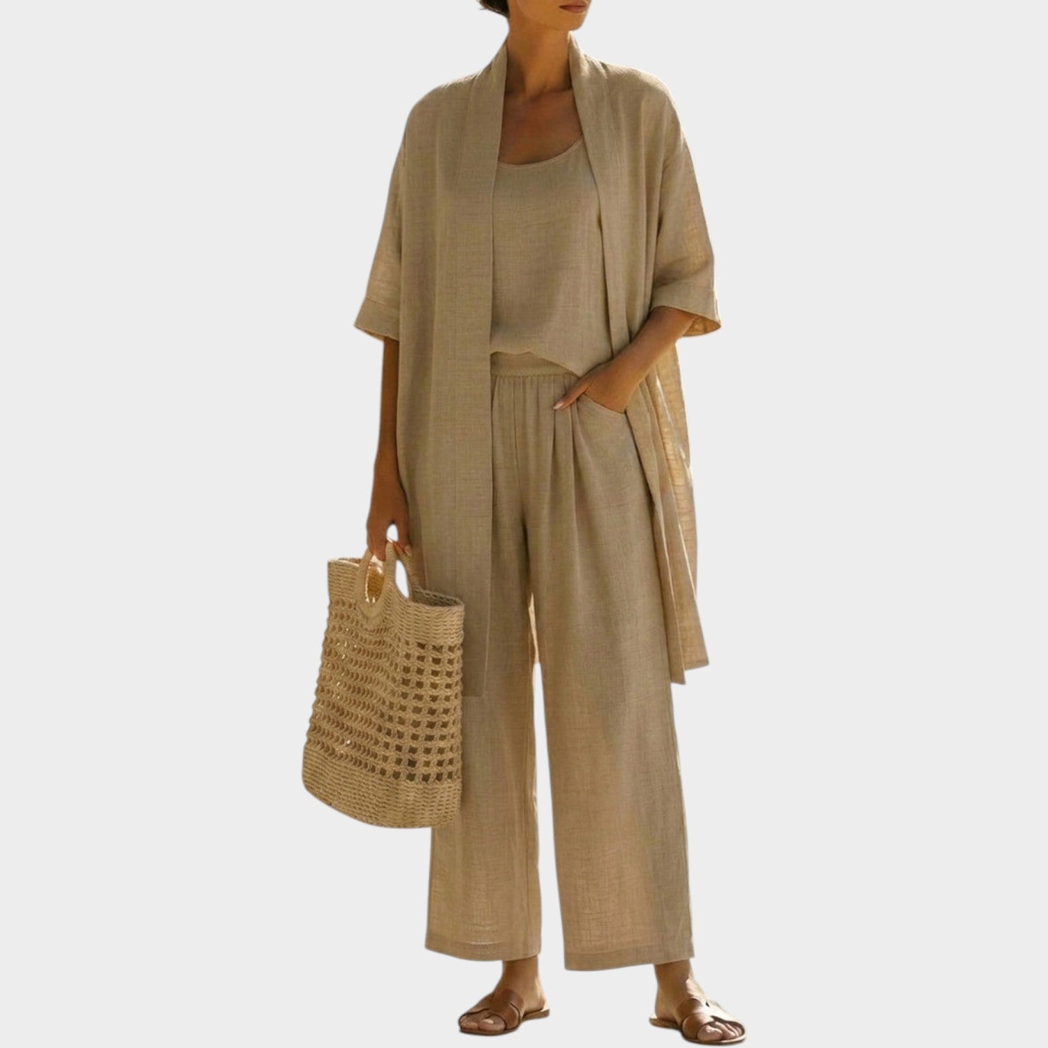 Casual Linen Three Piece Matching Set