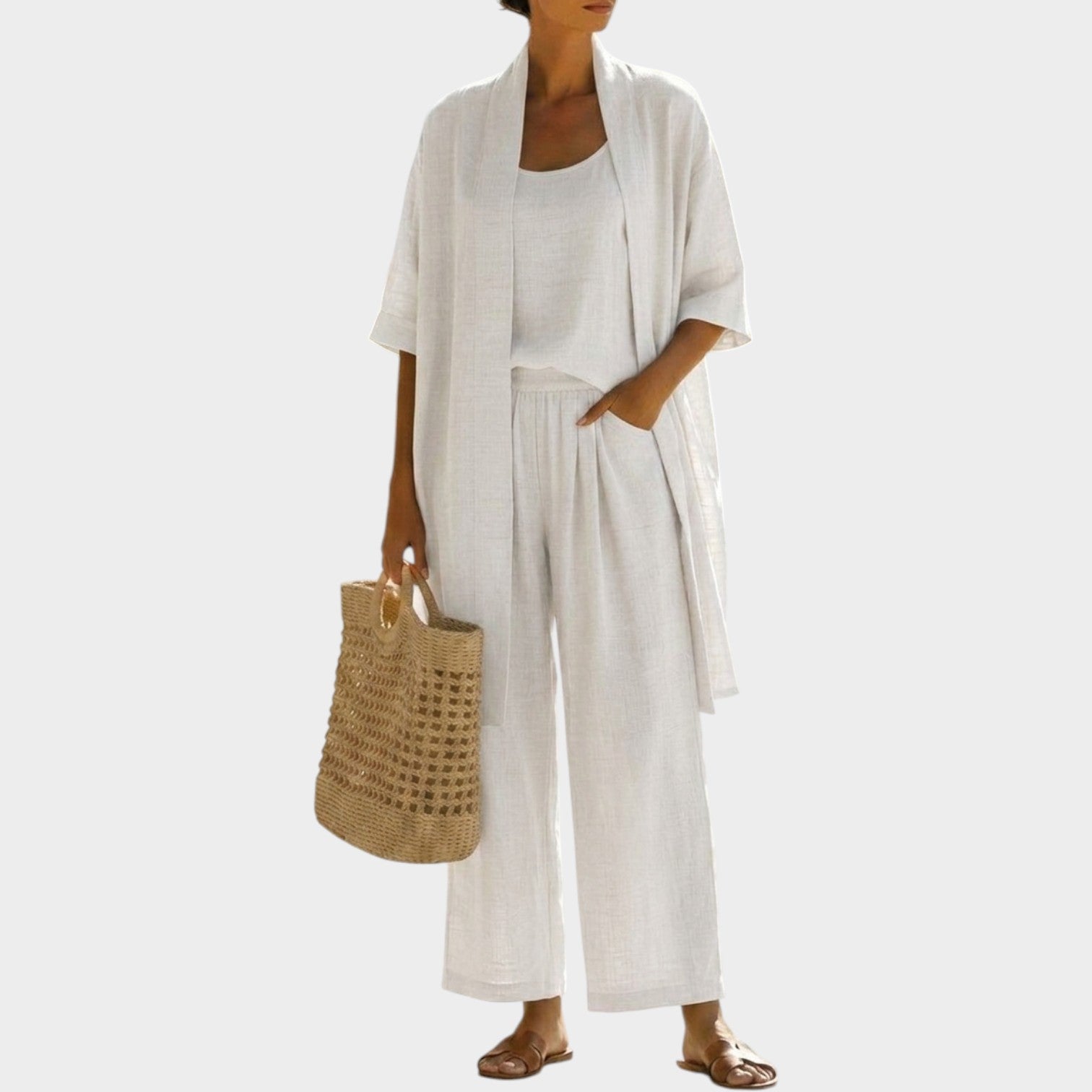 Casual Linen Three Piece Matching Set