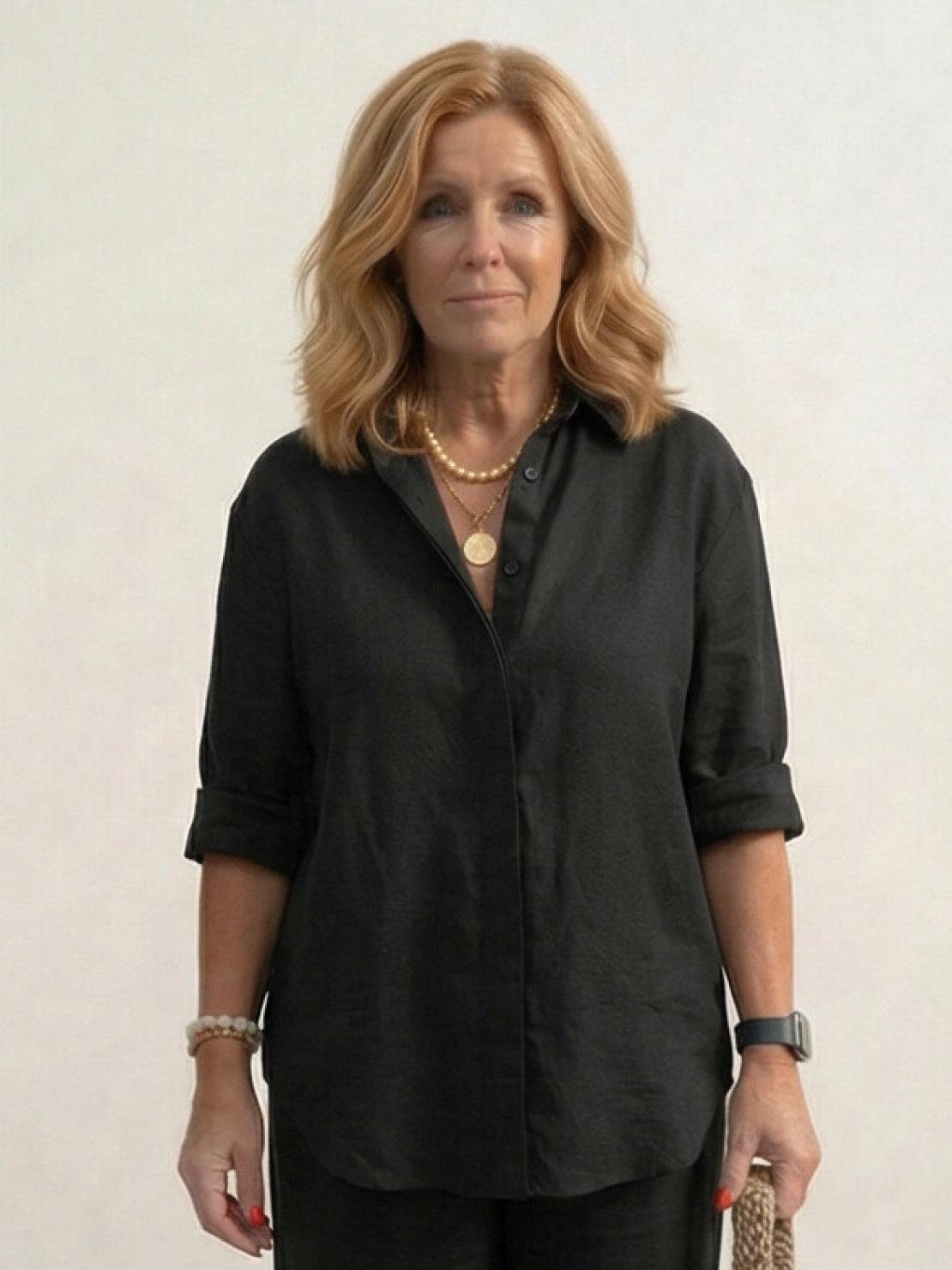 Vivian | Women's Relaxed Button-Up Shirt and Wide-Leg Trousers Ensemble