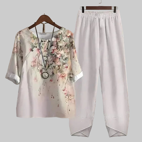 Persephone | Women's Butterfly-Patterned Two-Piece Ensemble