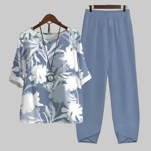 Persephone | Women's Butterfly-Patterned Two-Piece Ensemble