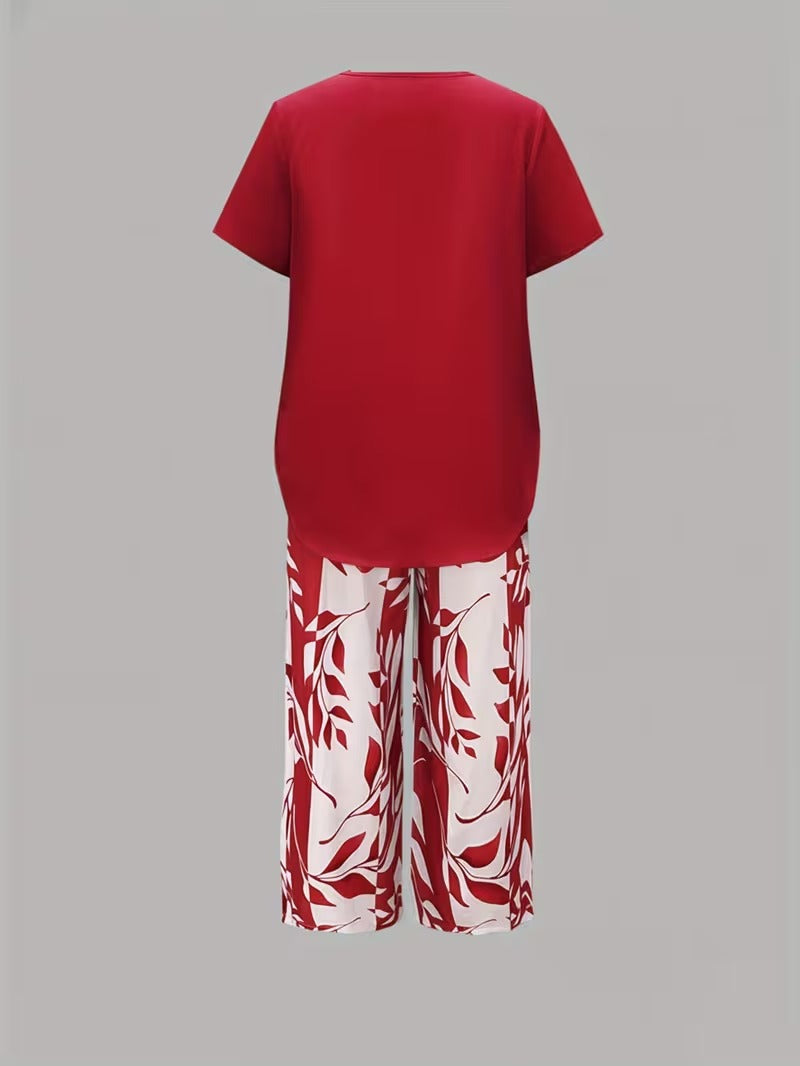 Primrose | Women's Leaf Pattern Two-Piece Ensemble