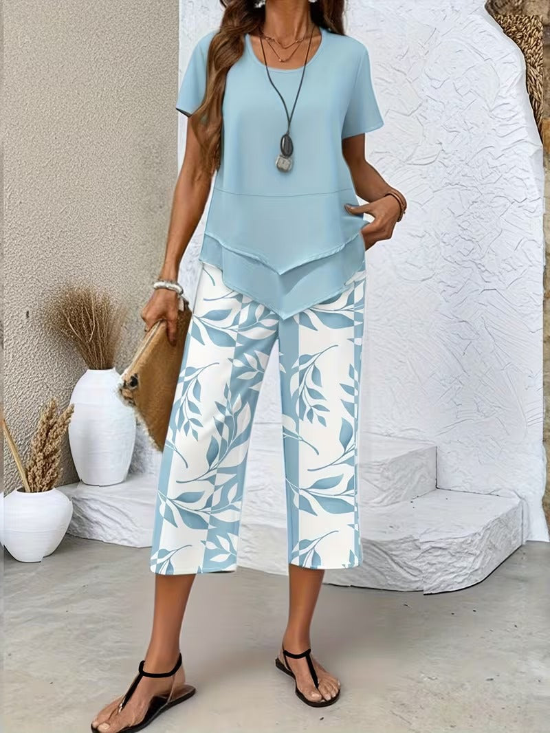Primrose | Women's Leaf Pattern Two-Piece Ensemble
