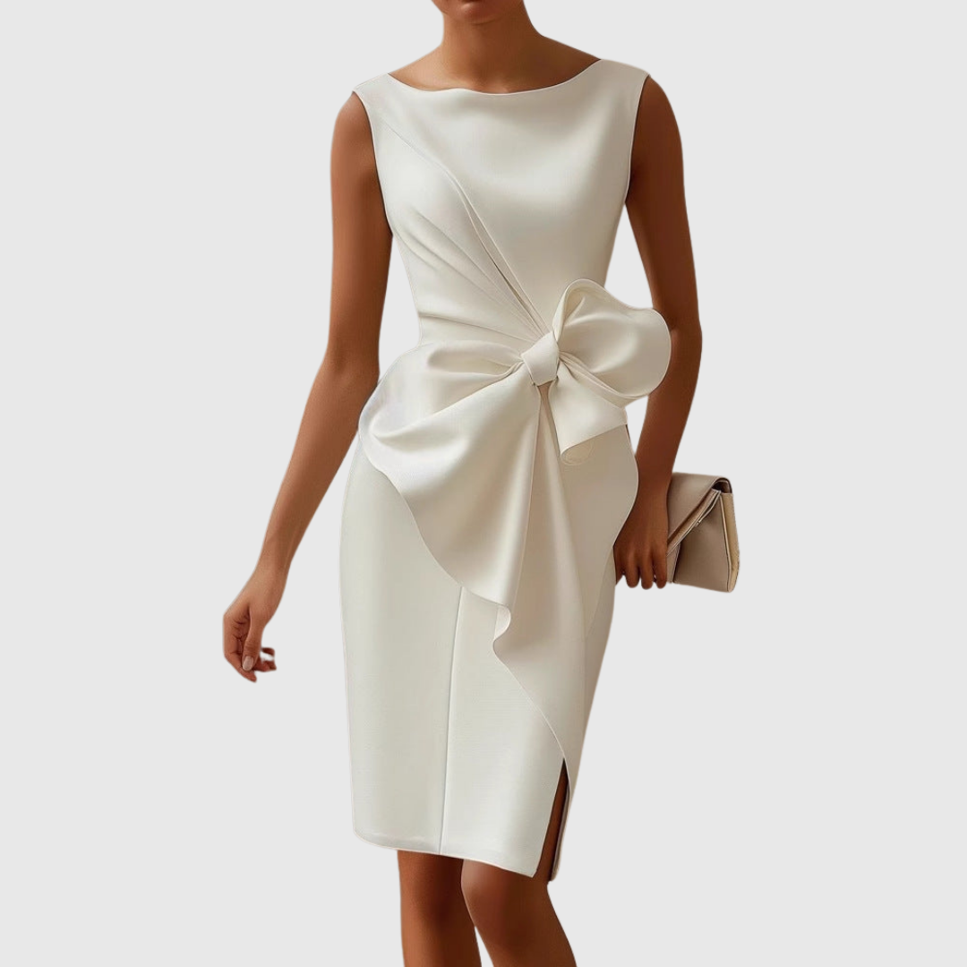 Primrose | Women's Midi Dress with Sleeveless Design and Bow Detail