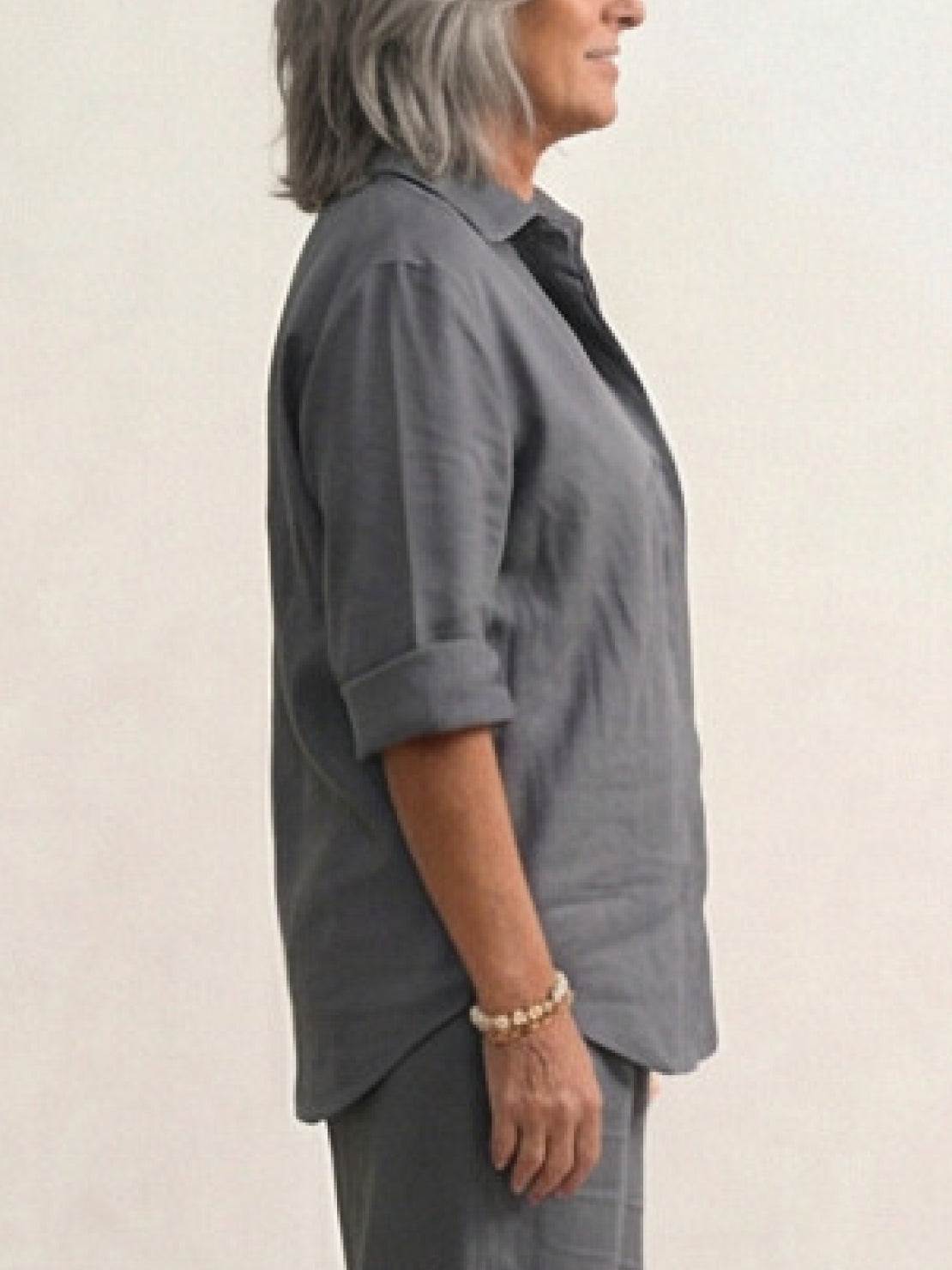 Vivian | Women's Relaxed Button-Up Shirt and Wide-Leg Trousers Ensemble