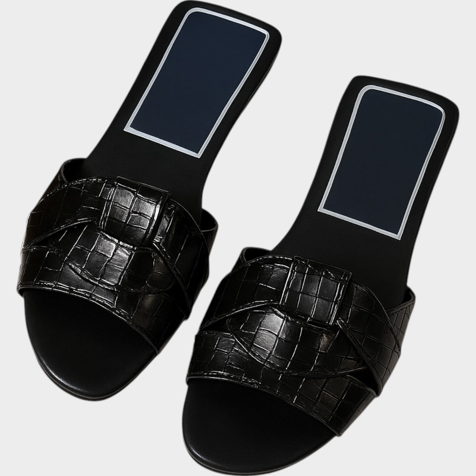 Flat Leather Summer Slides