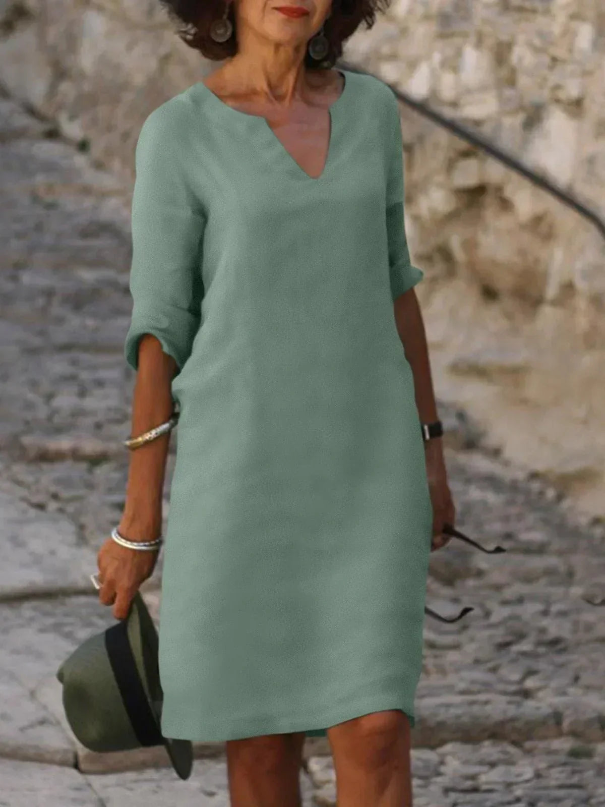 Skylar™ | Chic V-Neck Elegant Dress