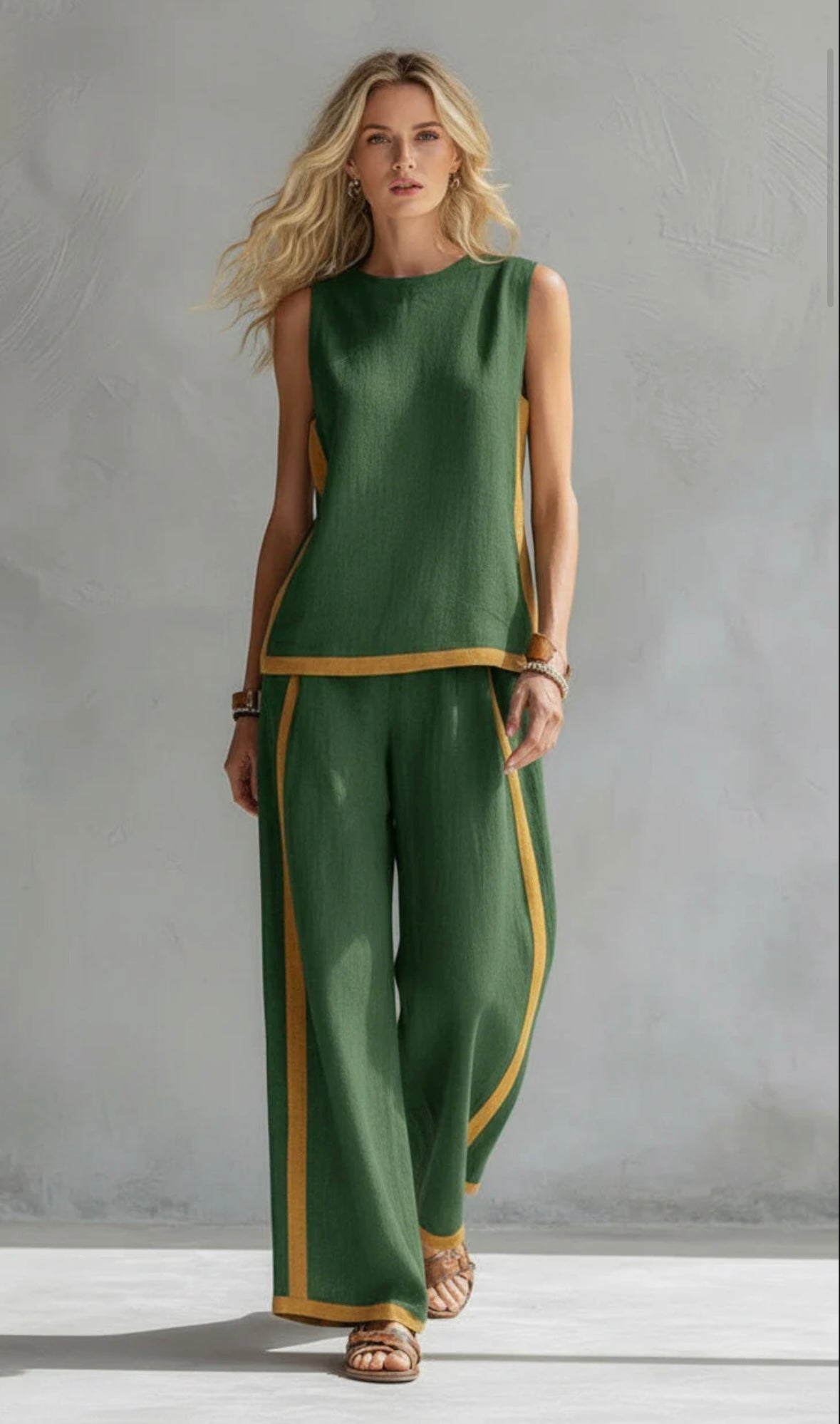 Seraphine | Women's Sleeveless Two-Piece Set with Contrast Trim