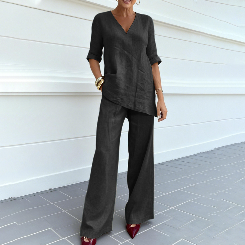 Relaxed Wide-Leg Two-Piece Set