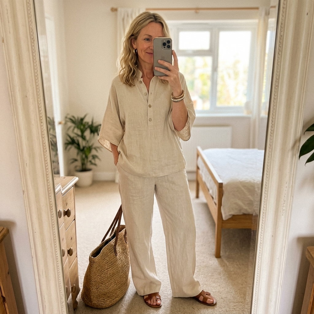 Tabitha | Women's Relaxed Button-Up Blouse Set