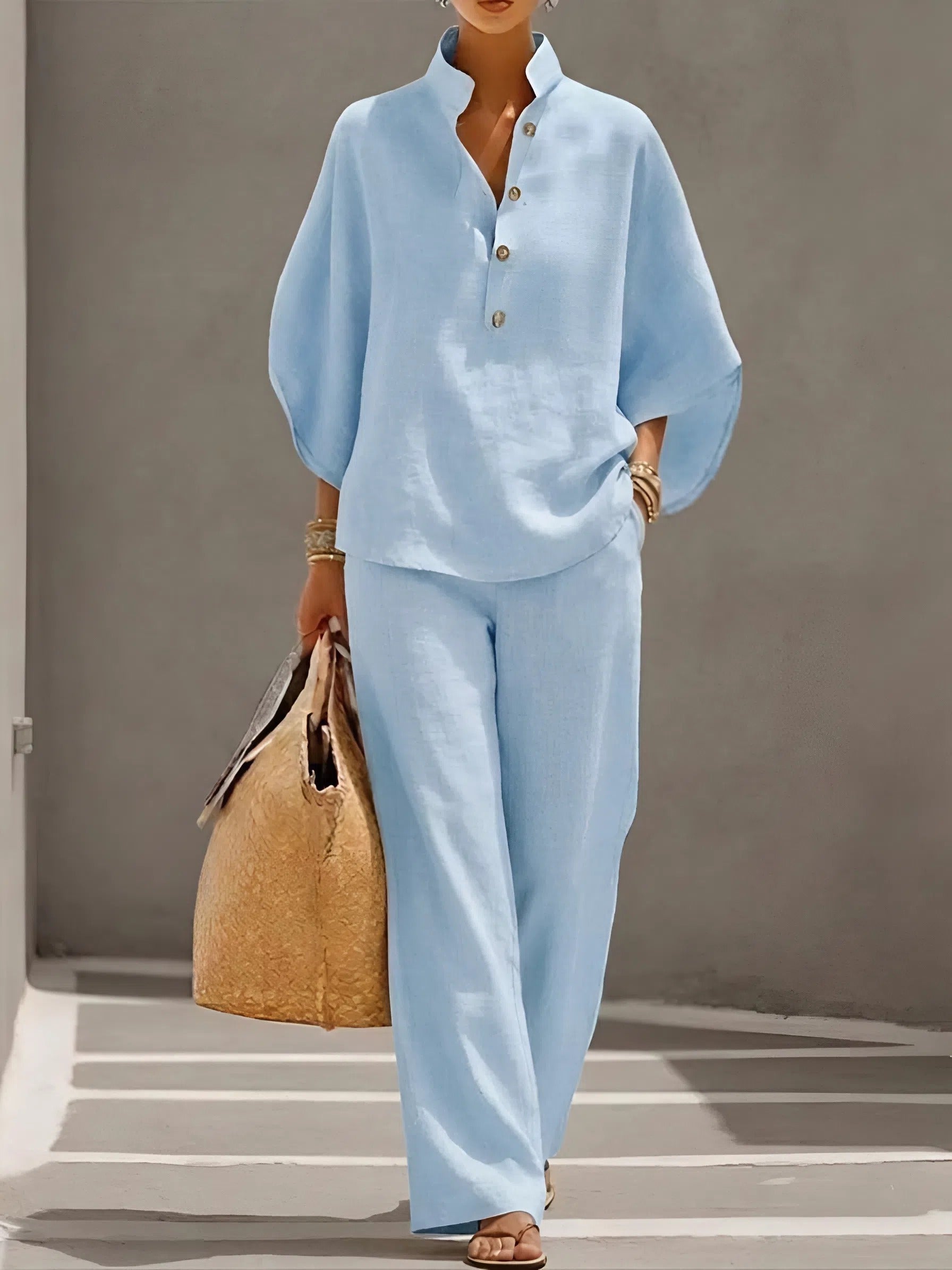 Tabitha | Relaxed Fit Women's Button-Up Blouse Set