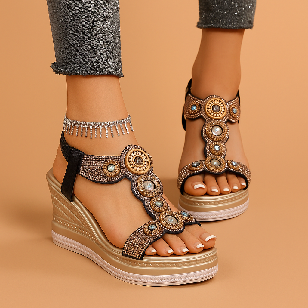 Tabitha | Women's Decorative Platform Wedge Sandals