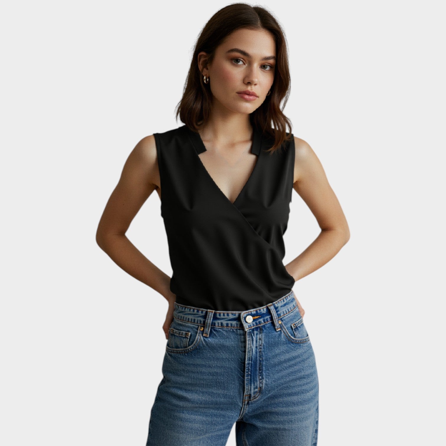Sleeveless Wrap Top