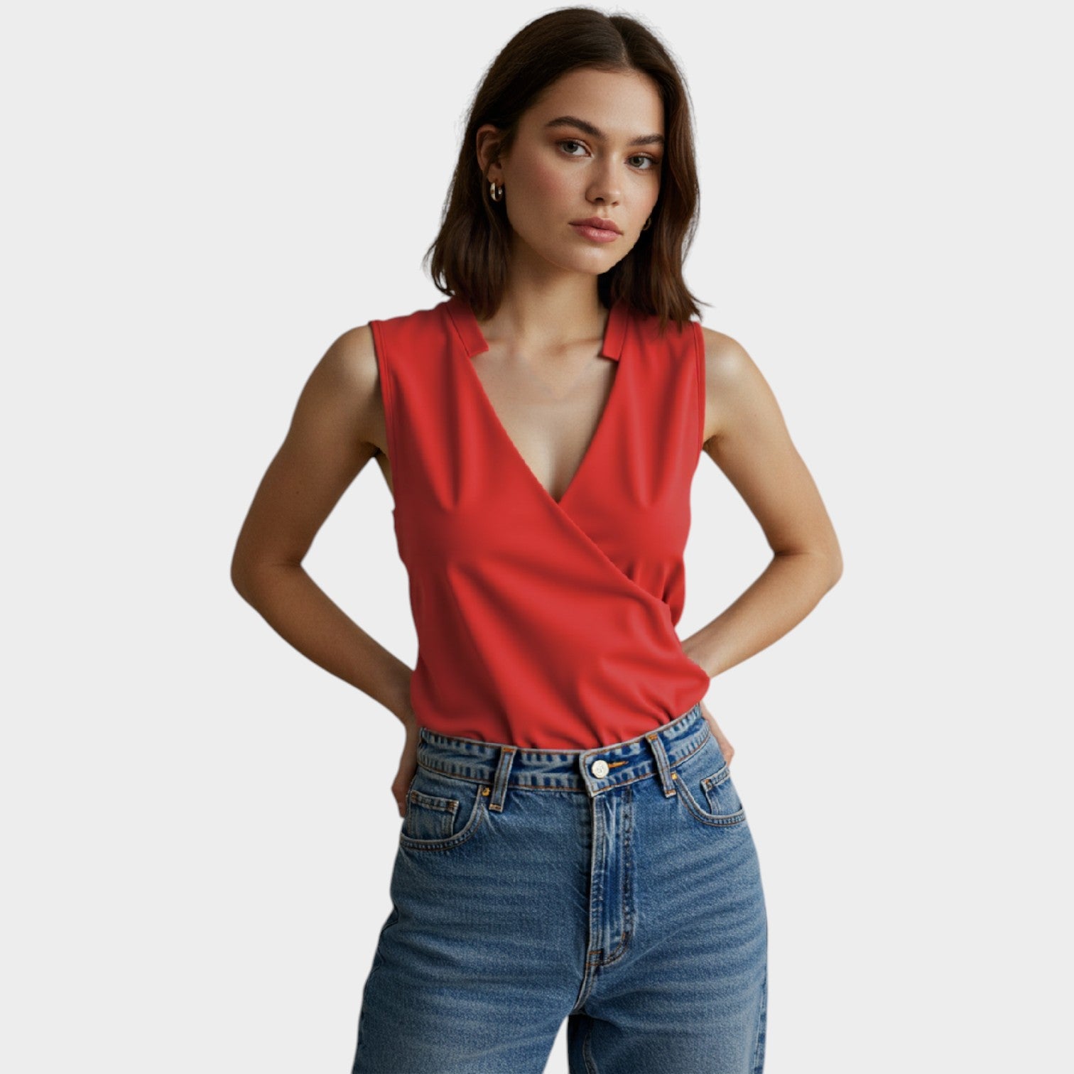 Sleeveless Wrap Top