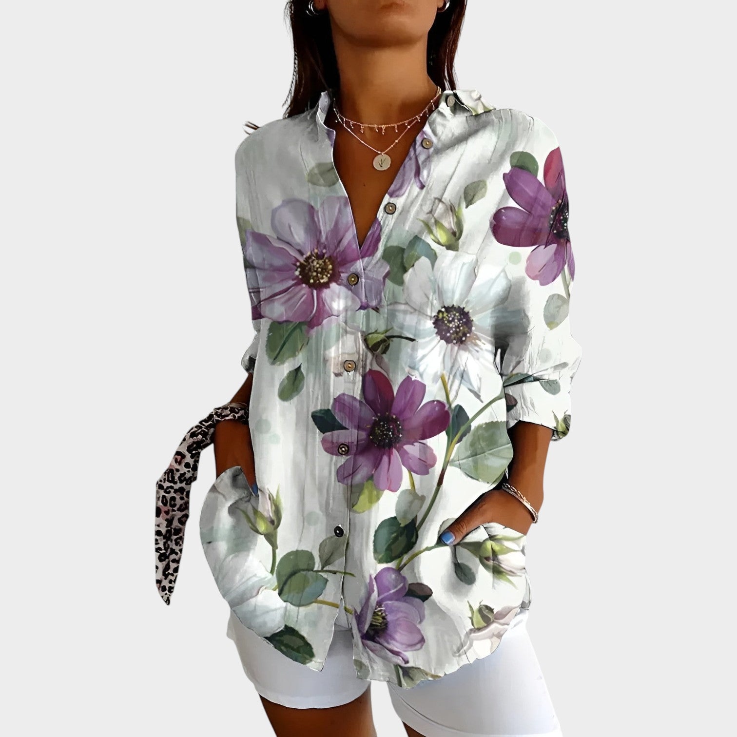 Printed Button Up Shirt