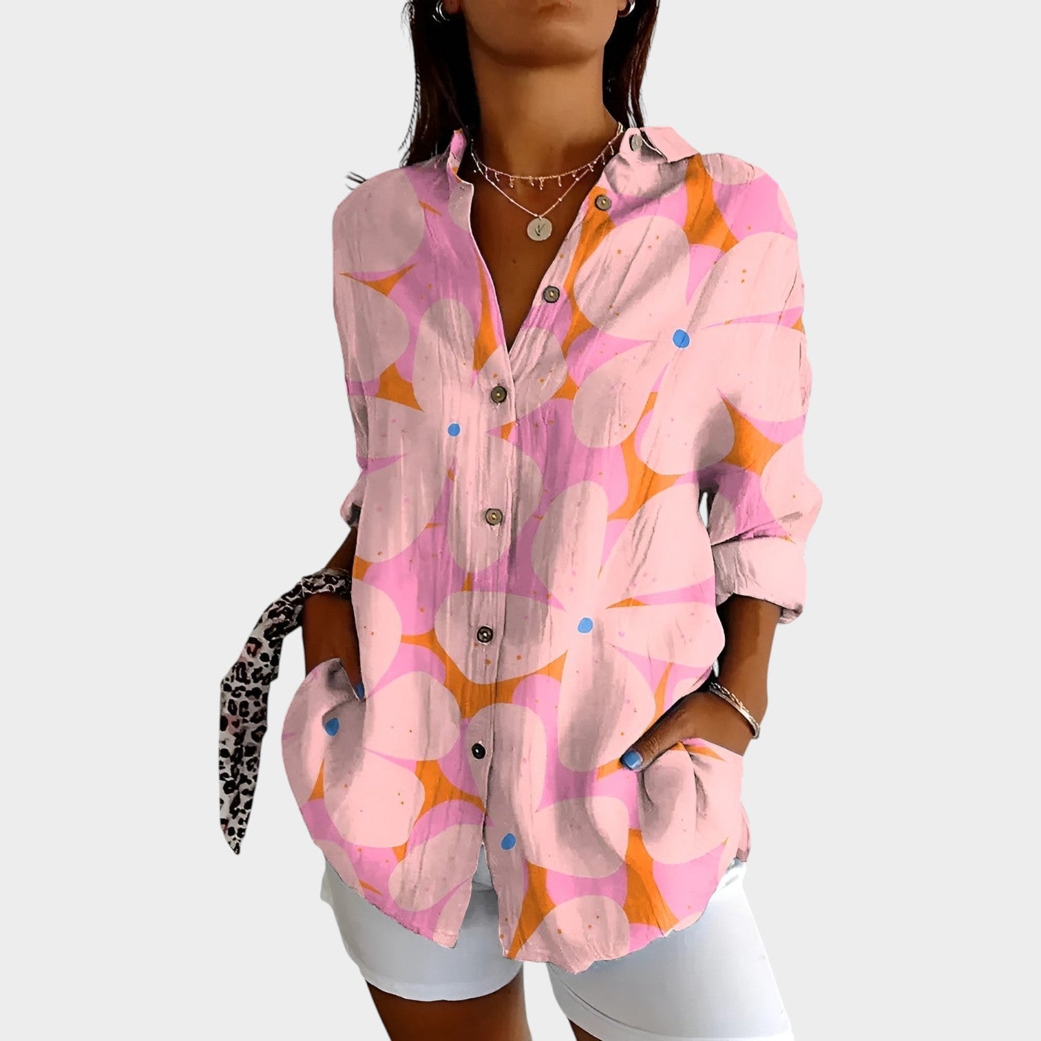 Printed Button Up Shirt