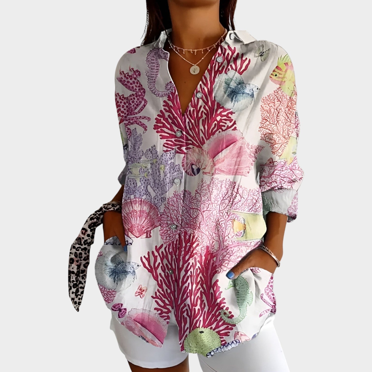 Printed Button Up Shirt