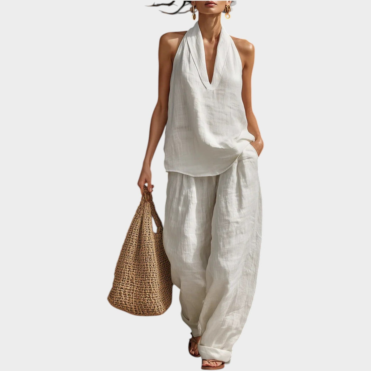 Women's Relaxed Halter Neck Two-Piece Set