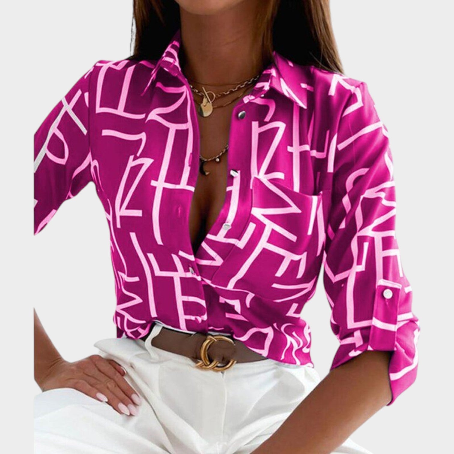 Abstract Button Up Shirt