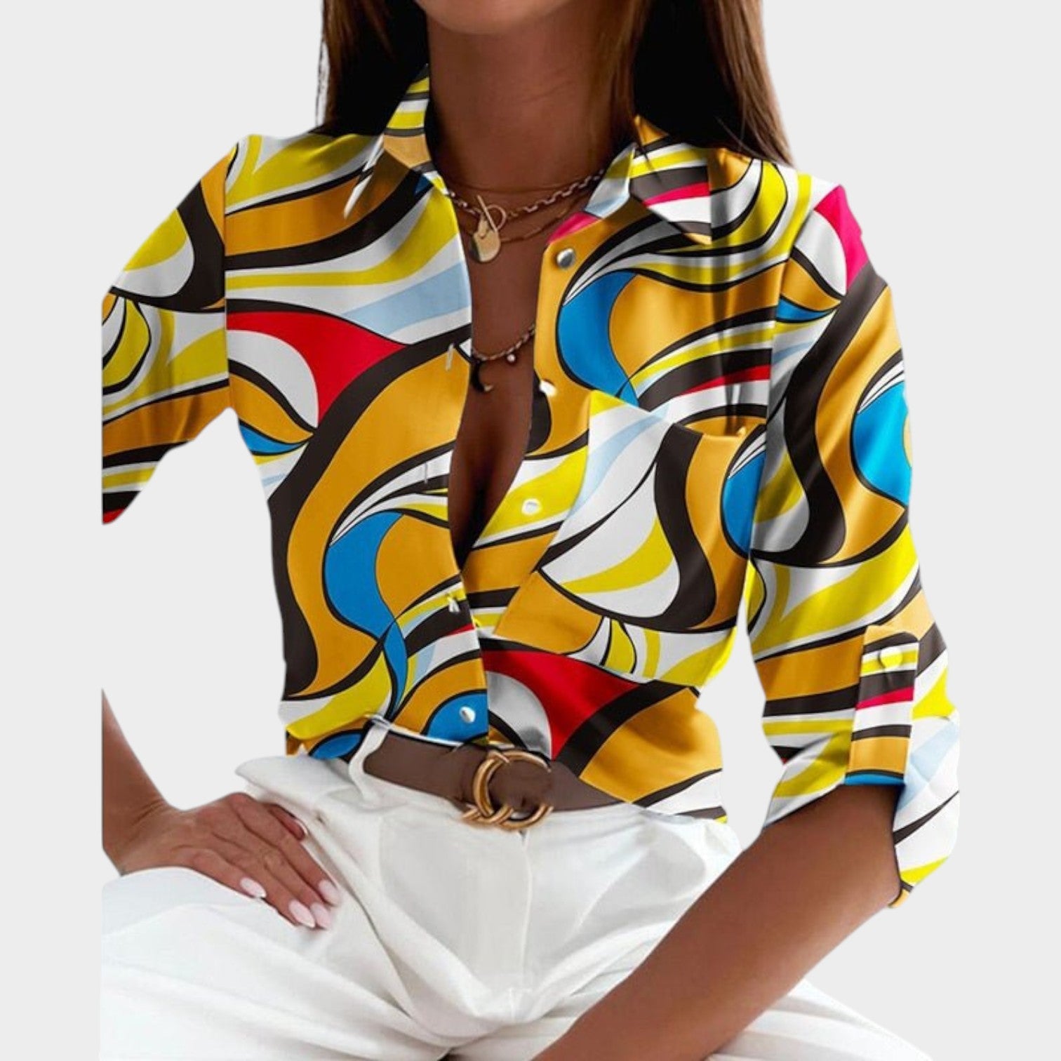 Abstract Button Up Shirt